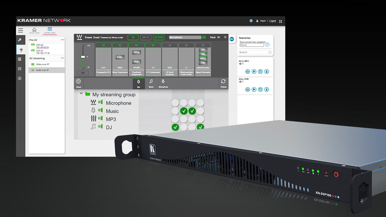 Waves Powers the KN-DSP100 Kramer Network Server