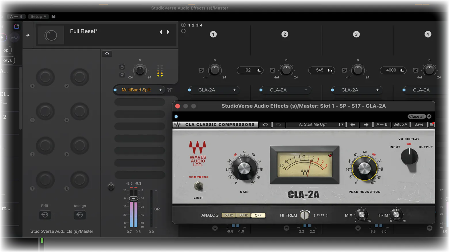 CLA-2Aプラグインを用いたStudioVerse マルチバンド・コンプレッション