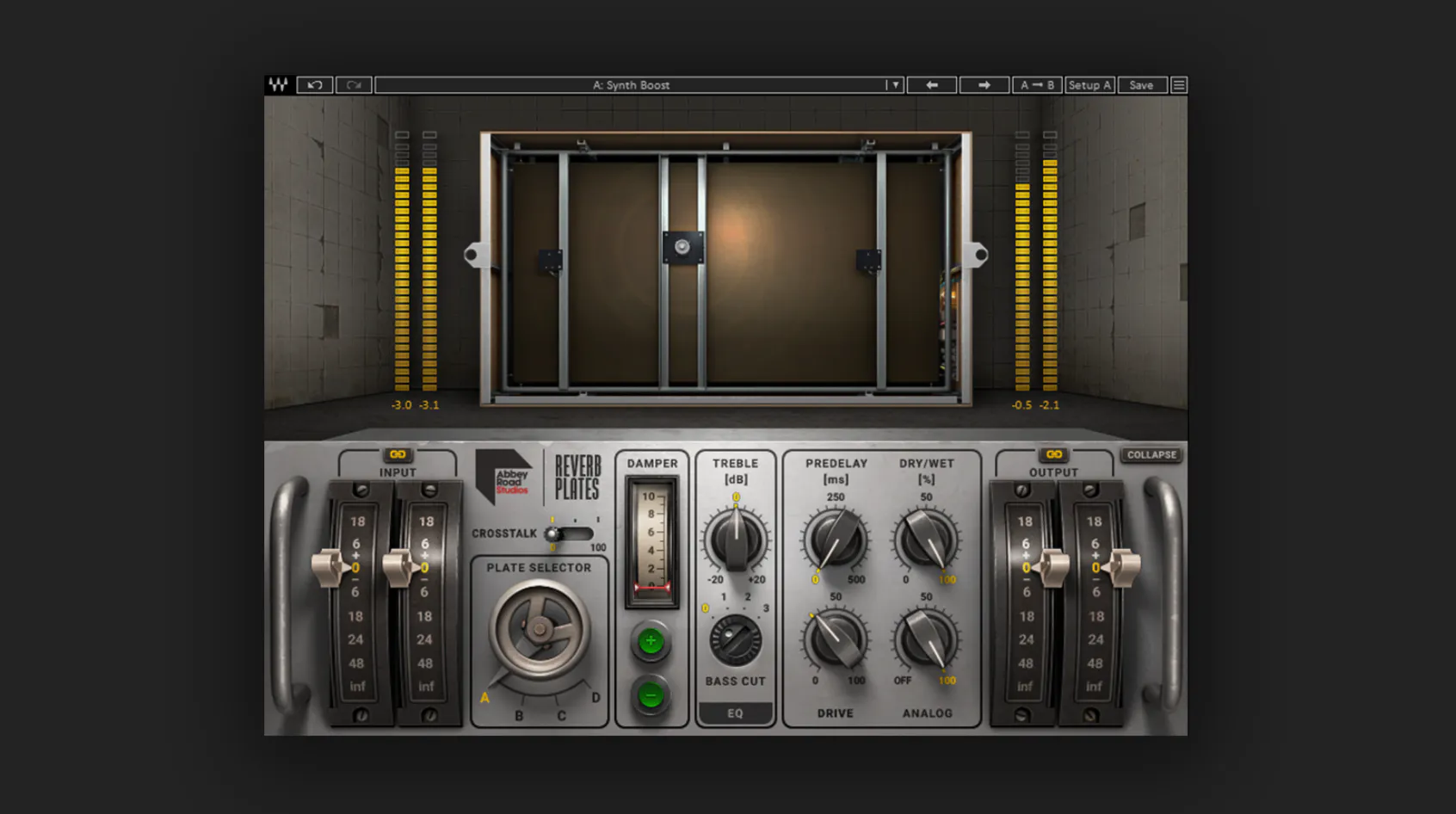 A diagram showing the Waves Abbey Road Reverb Plates plugin