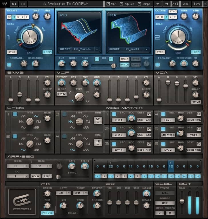 Virtually every parameter on an effects plugin or virtual instrument (Codex Wavetable Synth shown here) can be automated. Virtually every parameter on an effects plugin or virtual instrument (Codex Wavetable Synth shown here) can be automated.