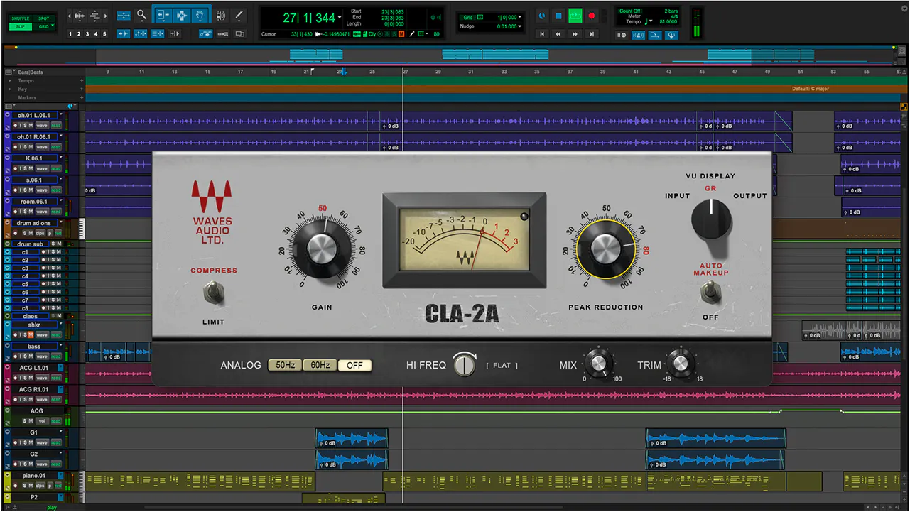 Waves CLA-2A アタックを残しながら自然にリリースする
