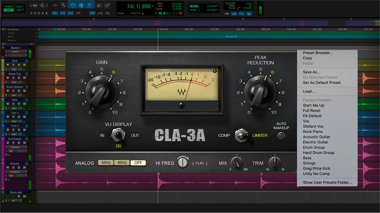 Waves CLA-3A Chris Lord-Algeの実機とプリセットをもとにした音作り