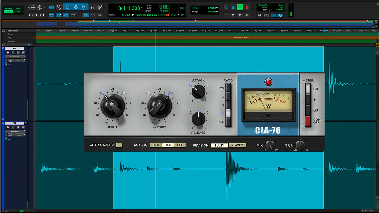 Waves CLA-76 トランジェントの強い音に向く高速コンプレッション