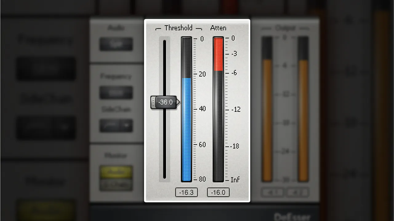 Waves DeEsser Threshold中心の速い操作