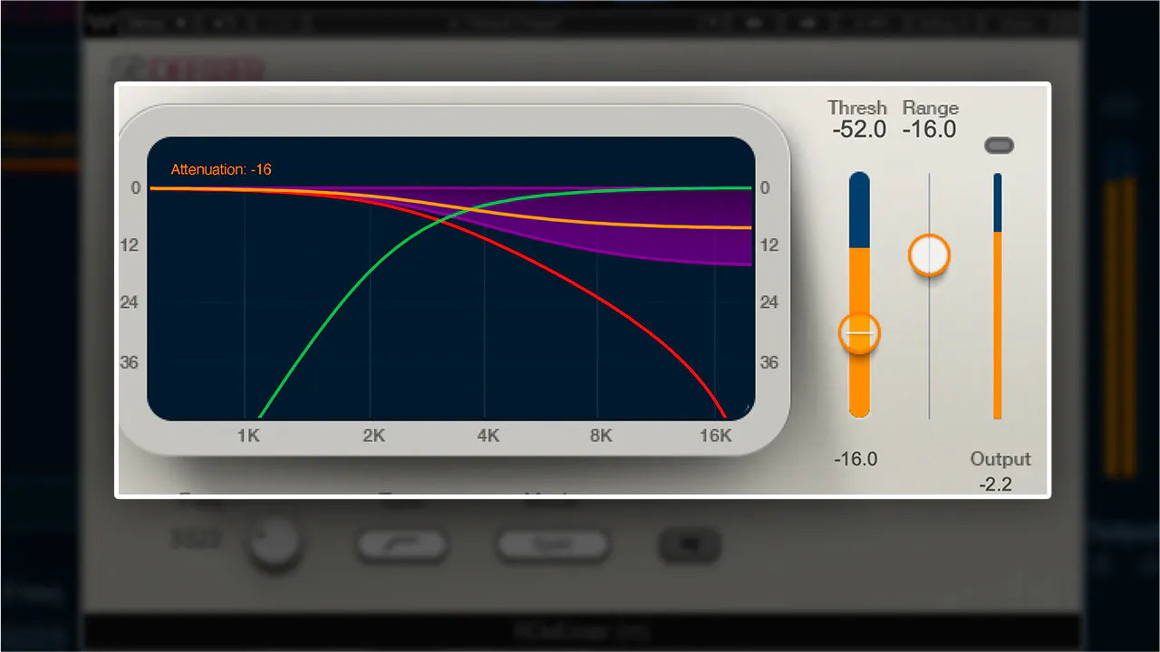 Waves Renaissance DeEsser メーターで処理を確認しやすい