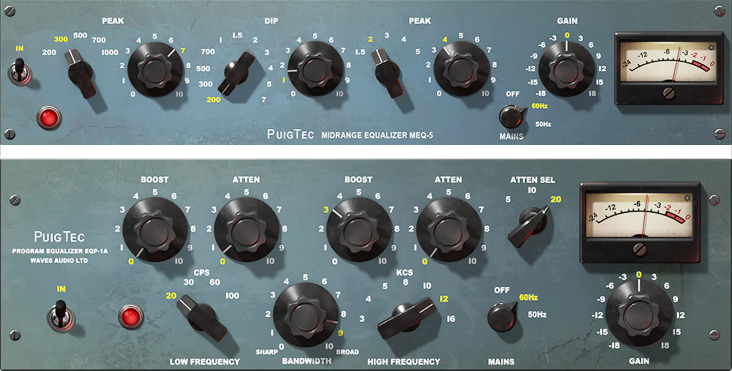 PuigTec EQP-1A + MEQ-5 EQ Plugins