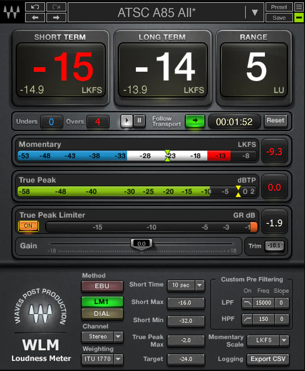 Loudness Meter Plugin – WLM Plus