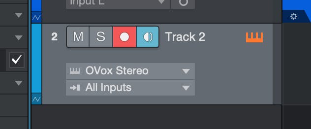 Create an instrument track, set OVox as your instrument, and your MIDI controller as the input.