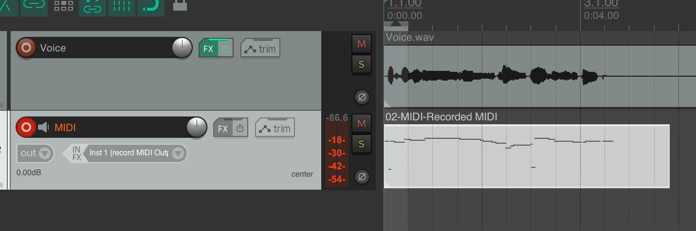 nside OVox, use ‘Tolerance” to control the density of the created MIDI notes