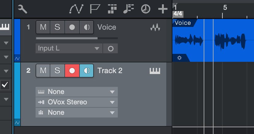 Open a new MIDI track and in its input choose the audio track above