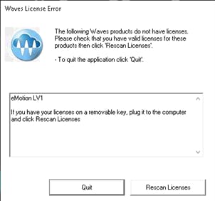 How to Fix License Missing Error on eMotion LV1 Classic Console