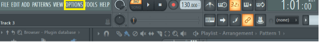Open Options in the FL Studio menu at the top right corner
