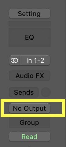 Set the output of the audio channel to “No Output” to avoid phasing issues