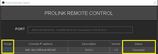 Checkmark Assign – status will change to Connected.