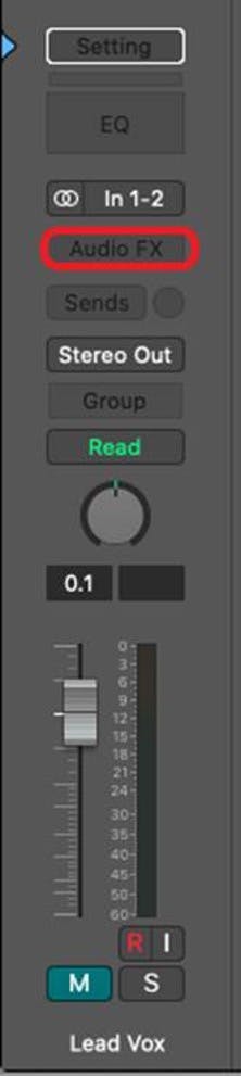 Search for OVox in the Audio FX slot plugin list, and open it on the Lead Vox Track