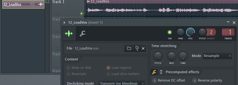 Import audio to a new FL Studio session.