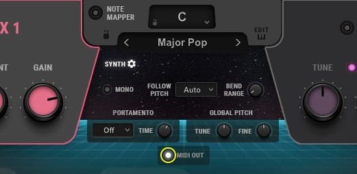 In OVox, open up the “Synth Settings” tab and turn on ’MIDI OUT.’