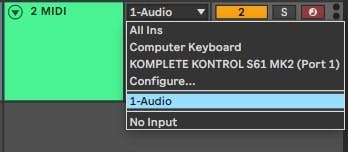 Create a new MIDI track, and in its input choose the audio track.