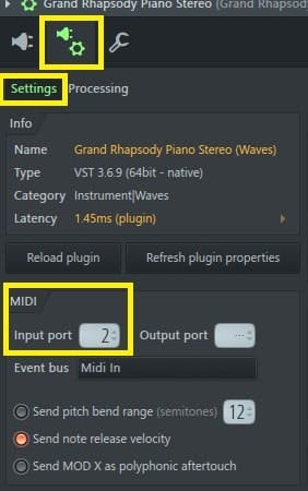 Insert the virtual instrument that you want to receive MIDI from OVox.