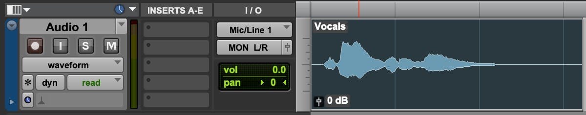 Create a new audio track and record or import your vocal signal.