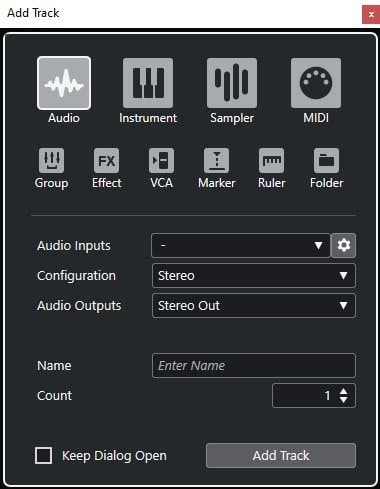 Create a new audio track and feed it with your voice signal