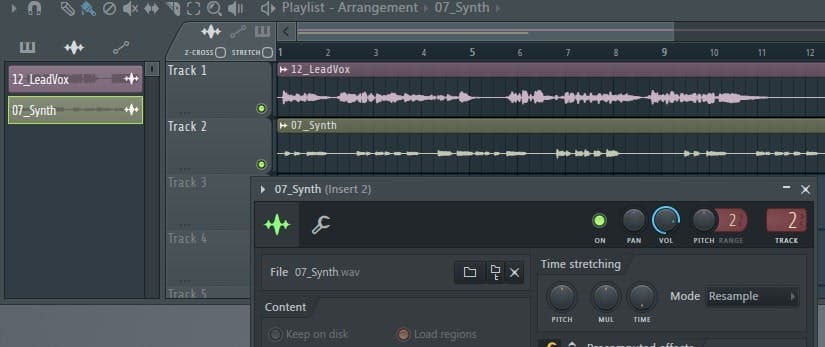 Import audio to an additional audio track