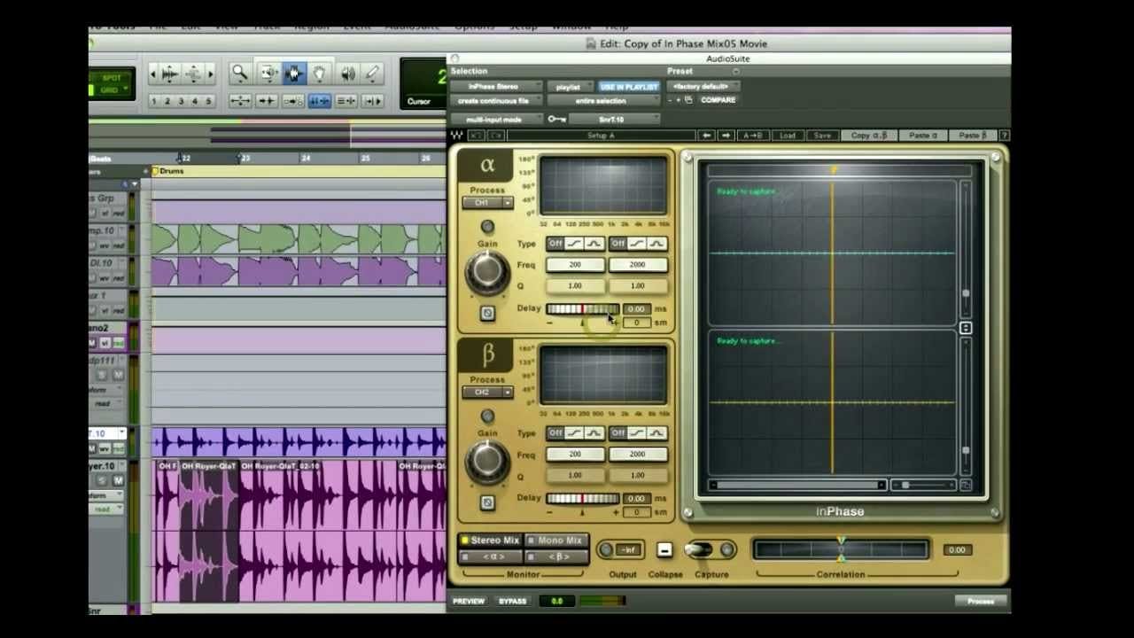 Aligning a Stereo Track to a Sidechain Offline with InPhase