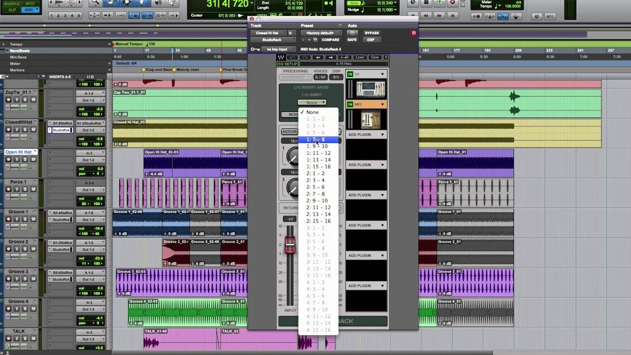 Pro Tools recording session