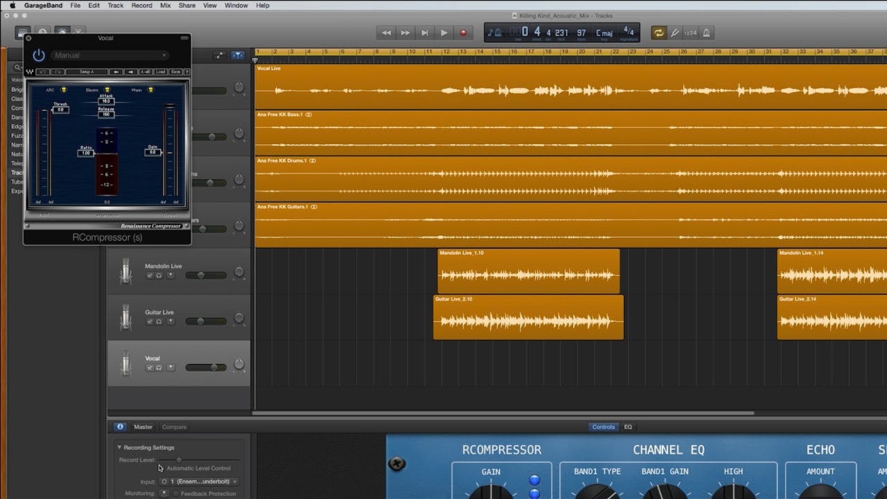 Using Plugins in GarageBand