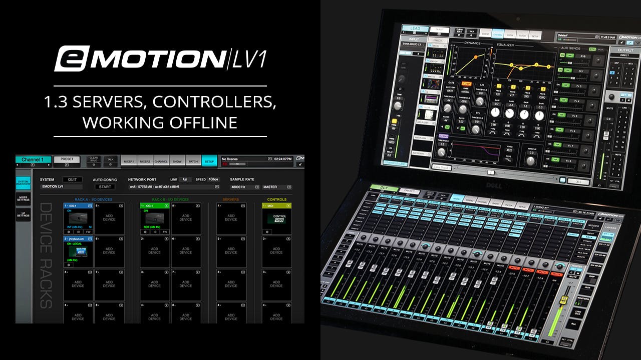 eMotion LV1 Tutorial 1.3: Setup Window – Servers, Controllers and Working Offline
