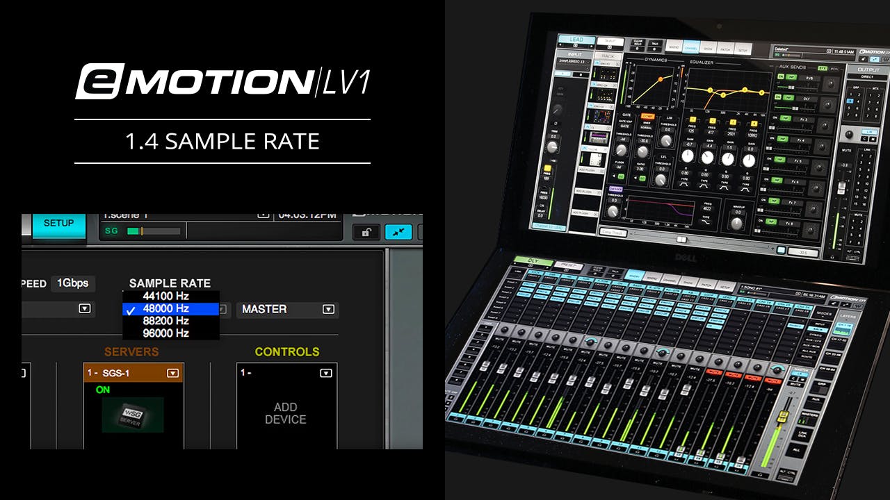 eMotion LV1 Tutorial 1.4: Setup Window – Sample Rate
